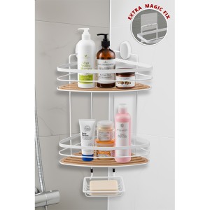 Due Eco Magic and Screw Fix  Two Tier Shower Corner + Soap Holder 21 cm-White